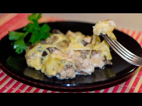 Жульен в мультиварке с курицей и грибами